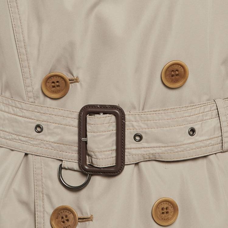 مملوكة مسبقًا Burberry Brit Beige Synthetic Kensigton Belted Trench Coat M