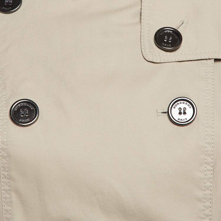 مملوكة مسبقًا Burberry Brit Beige Gabardine Belted Short Coat S