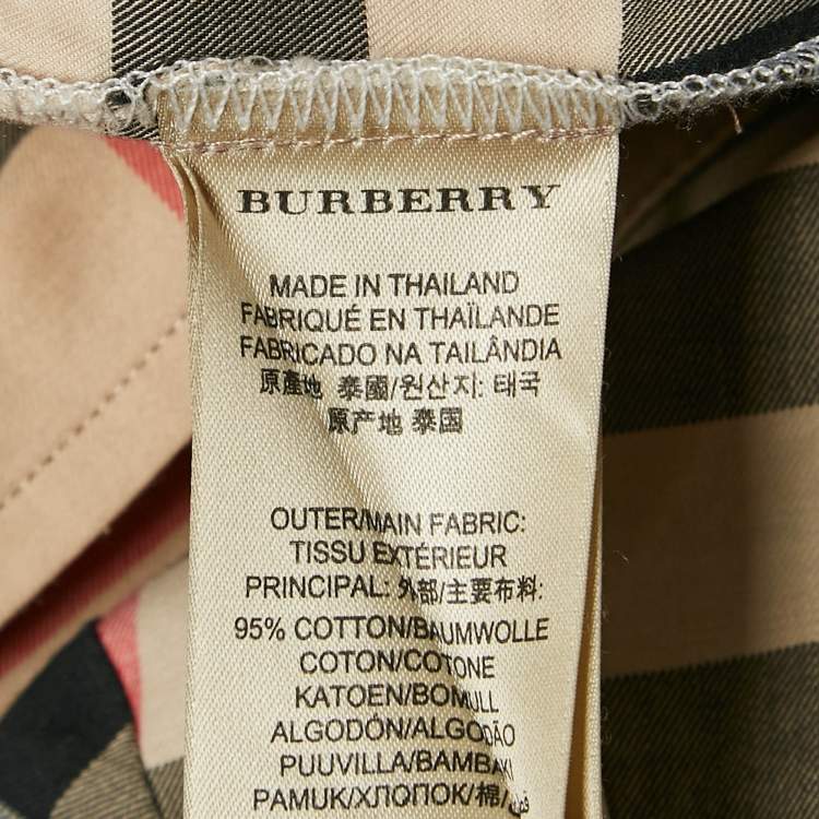 Pre Owned Burberry Brit Beige Nova Check Cotton Button Front Shirt M