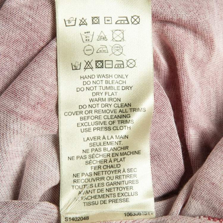 Pre Owned Burberry Brit Pink Plaid Modal Jersey Top L