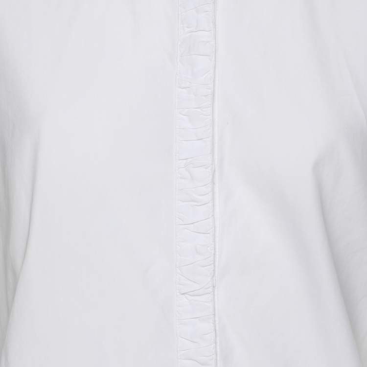 Pre Owned Burberry Brit White Cotton Button Front Top S