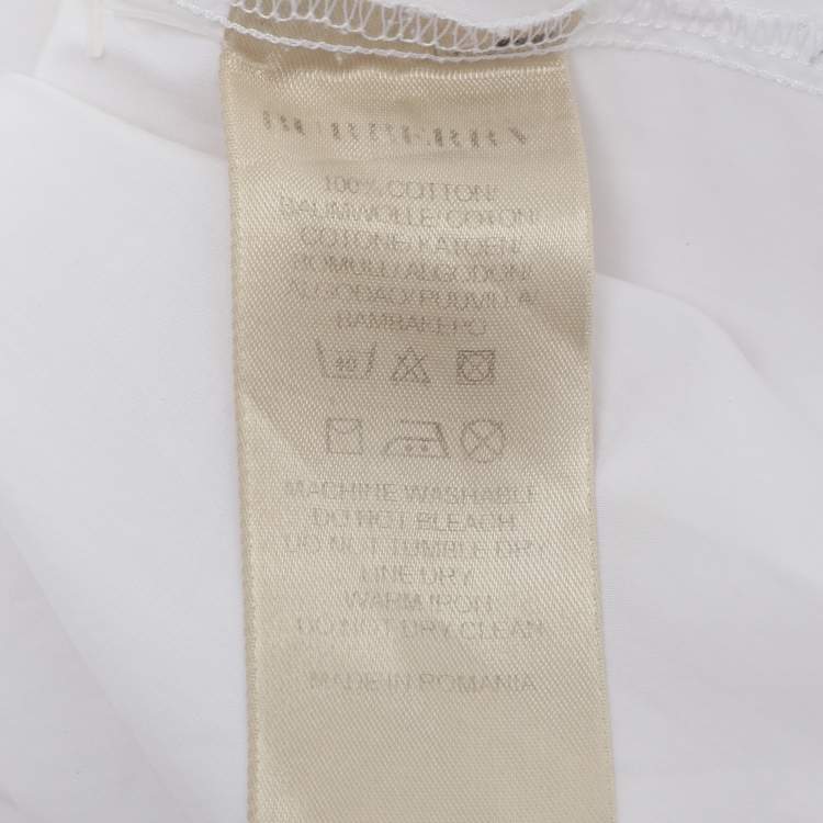 Pre Owned Burberry Brit White Cotton Button Front Top S