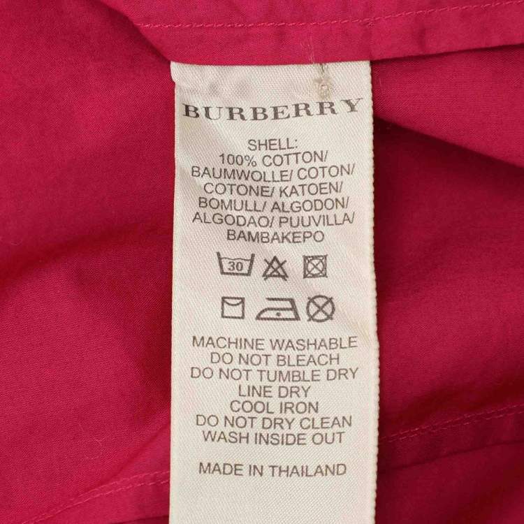 Pre Owned Burberry Brit Pink Cotton Button Front Shirt L