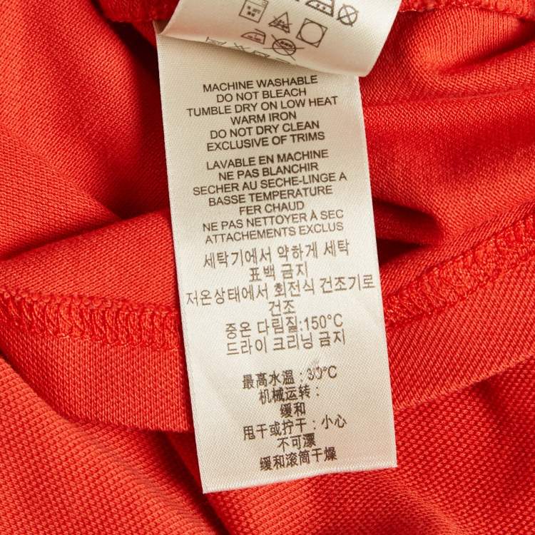 Pre Owned Burberry Brit Orange Cotton Knit Contrast Collar Top M
