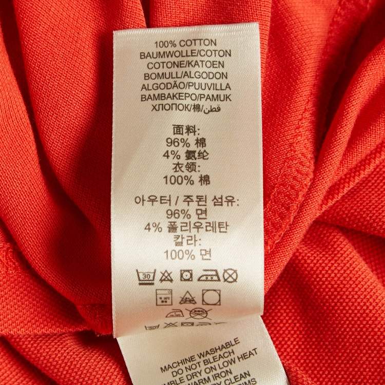 Pre Owned Burberry Brit Orange Cotton Knit Contrast Collar Top M