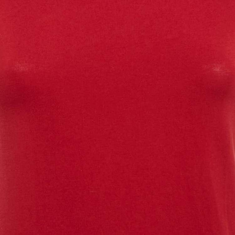 Pre Owned Burberry Brit Red Jersey Crewneck T-Shirt XS