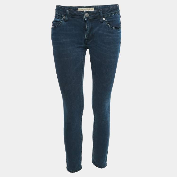 Pre Owned Burberry Brit Blue Denim Skin Fit Jeans M Waist 28"