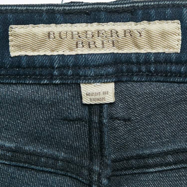 Pre Owned Burberry Brit Blue Denim Skin Fit Jeans M Waist 28"