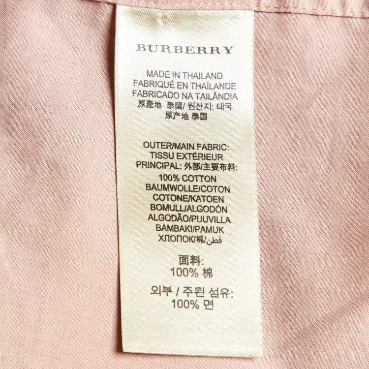 Pre Owned Burberry Brit Pink Nova Checks Cotton Shirt L