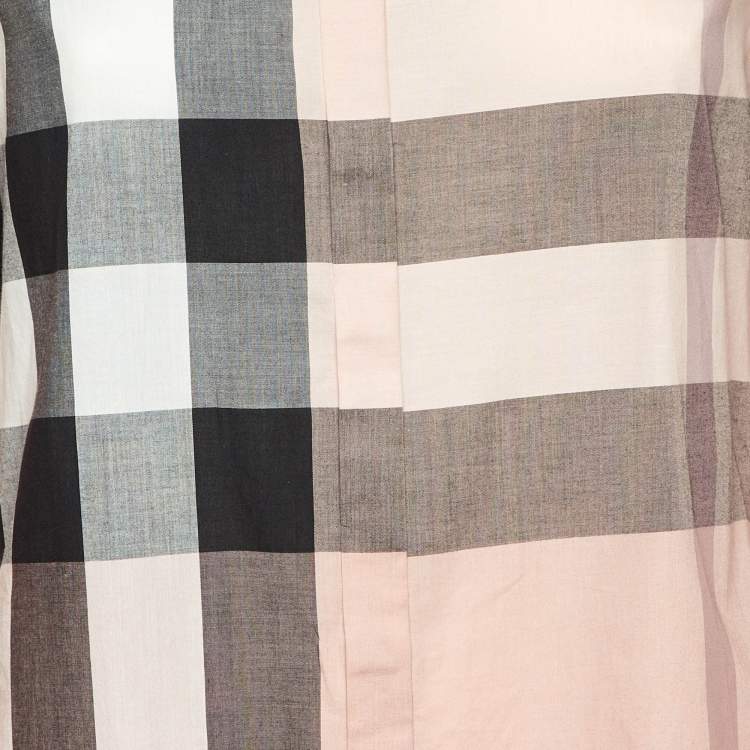 Pre Owned Burberry Brit Pink Nova Checks Cotton Shirt L