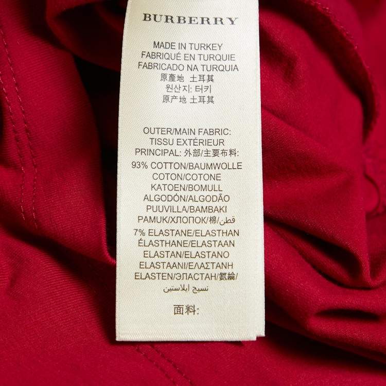 Pre Owned Burberry Brit Red Jersey Crew Neck T-Shirt XS