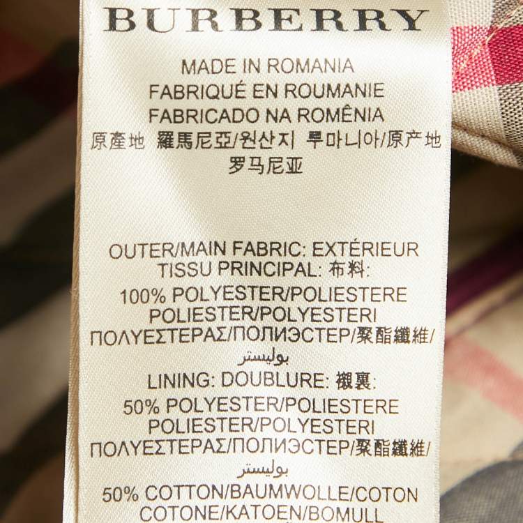 Pre Owned Burberry Brit Burgundy Gabardine Quilted Jacket S