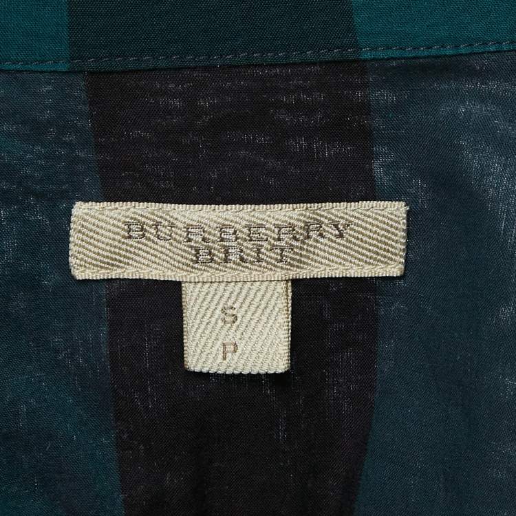 Pre Owned Burberry Brit Multicolor Nova Check Cotton Pleated Shirt S
