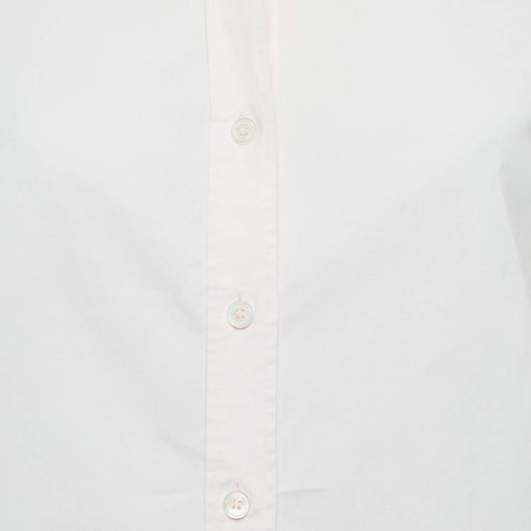 Pre Owned Burberry Light Pink Cotton Button Front Blouse S