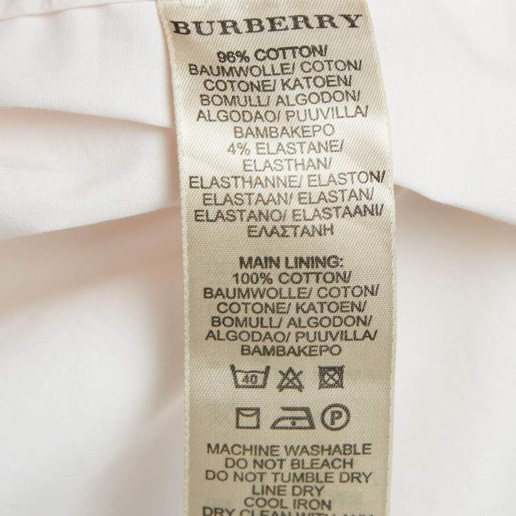 Pre Owned Burberry Light Pink Cotton Button Front Blouse S