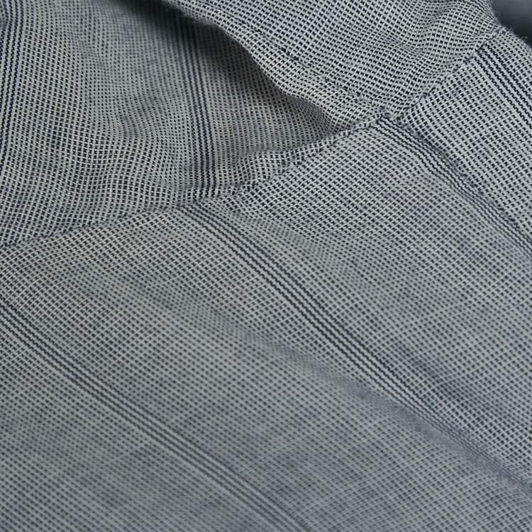 Pre Owned Burberry Brit Grey Pinstripe Button Front Blouse S