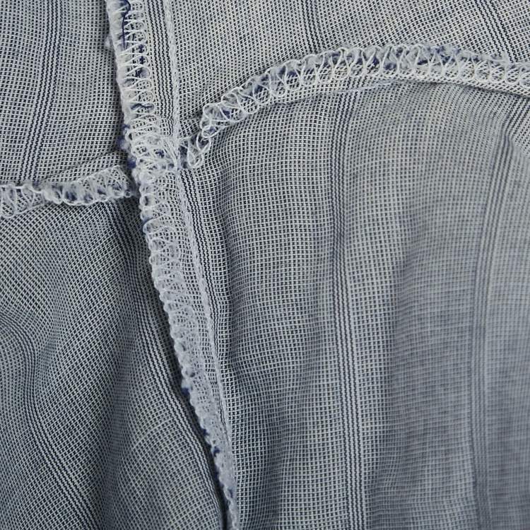Pre Owned Burberry Brit Grey Pinstripe Button Front Blouse S