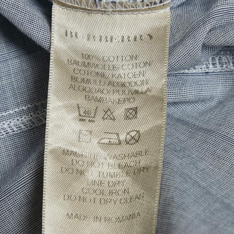 Pre Owned Burberry Brit Grey Pinstripe Button Front Blouse S