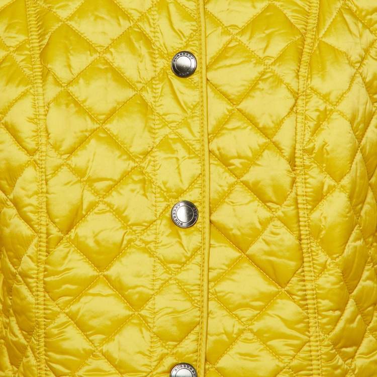 Pre Owned Burberry Brit Yellow Nylon Quilted Jacket M