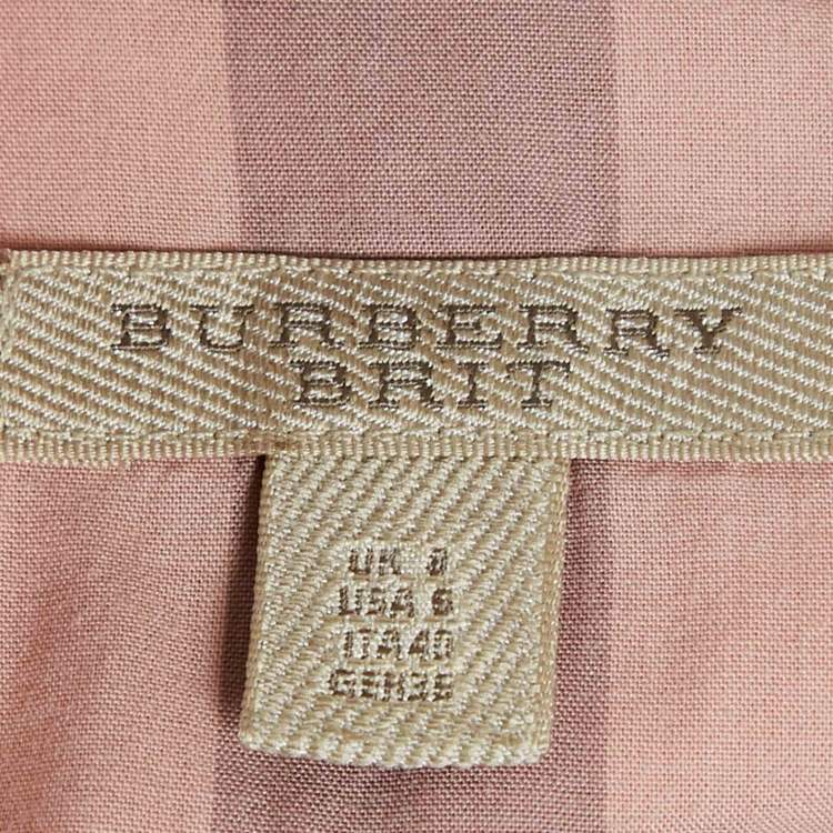 مملوكة مسبقًا Burberry Brit Pink Tartan Check Cotton Sleeveless Belted Mini Dress S
