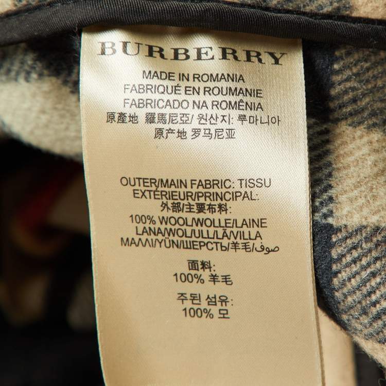 Pre Owned Burberry Brit Black Wool Finsdale Hodded Duffle Coat XS