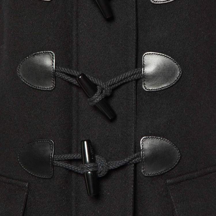 Pre Owned Burberry Brit Black Wool Finsdale Hodded Duffle Coat XS
