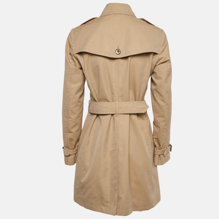 Pre Owned Burberry Brit Beige Cotton Double Breasted Trench Coat M