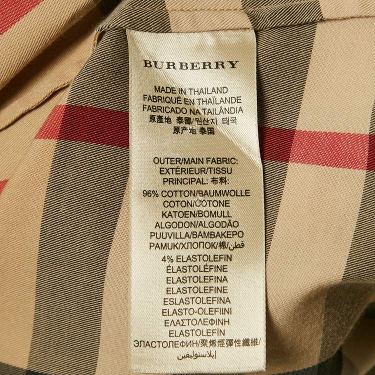 Pre Owned Burberry Brit Beige Nova Check Cotton Long Sleeve Shirt XS
