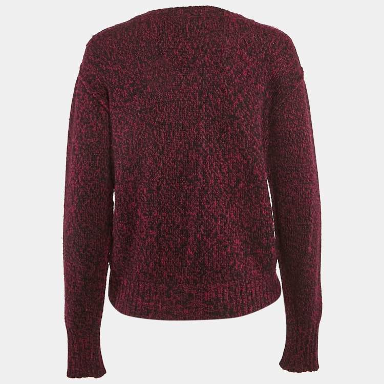 Pre Owned Burberry Brit Purple Cotton and Wool Knit Full Sleeve Sweater M