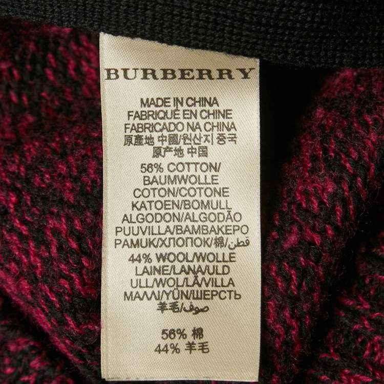 Pre Owned Burberry Brit Purple Cotton and Wool Knit Full Sleeve Sweater M