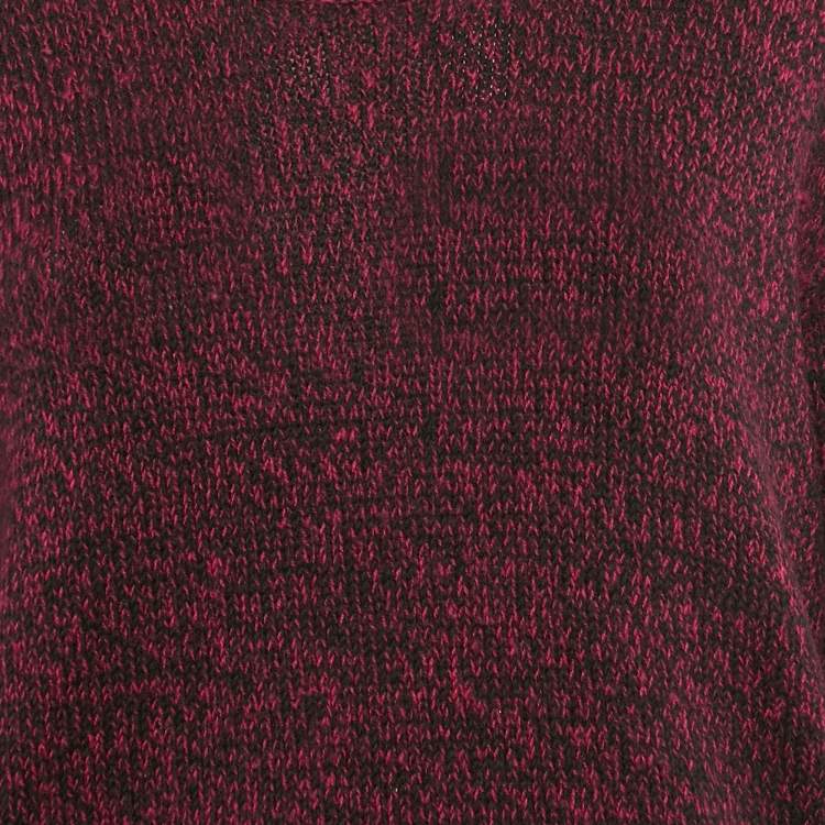Pre Owned Burberry Brit Purple Cotton and Wool Knit Full Sleeve Sweater M