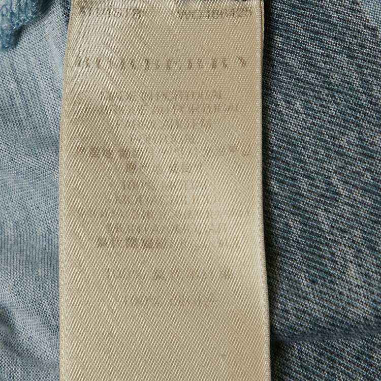 Pre Owned Burberry Brit Blue Plaid Print Modal Knit Top M