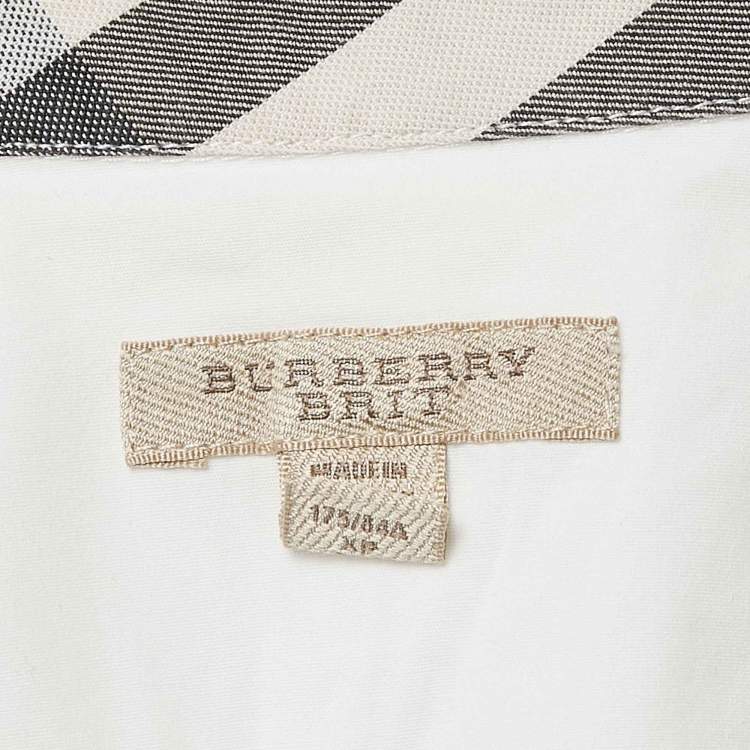 Pre Owned Burberry Brit White Stretch Cotton Long Sleeve Shirt XS