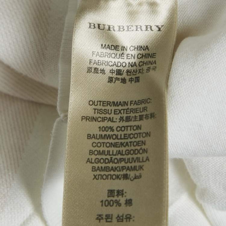 Pre Owned Burberry Brit White Tartan Print Crew-Neck T-Shirt XS