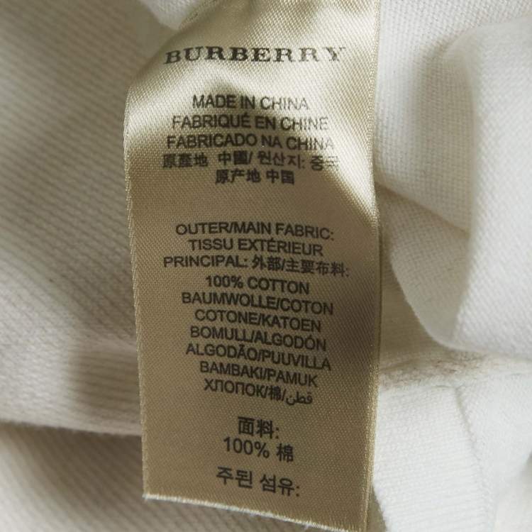 Pre Owned Burberry Brit White Tartan Print Crew-Neck T-Shirt XS