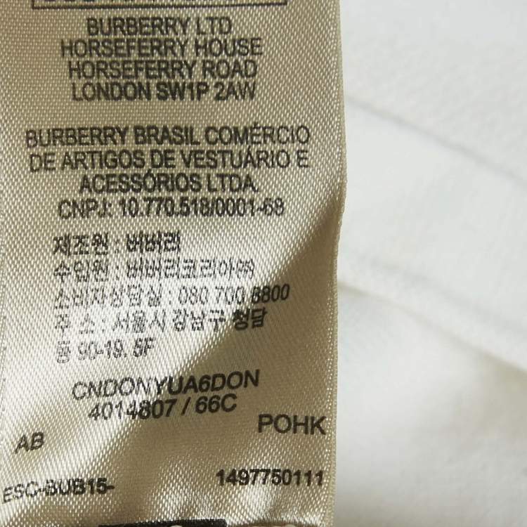 Pre Owned Burberry Brit White Tartan Print Crew-Neck T-Shirt XS
