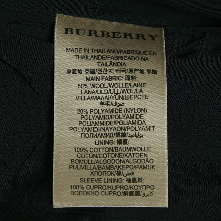 Pre Owned Burberry Brit Black Wool Rib Collar Trim Jacket XS