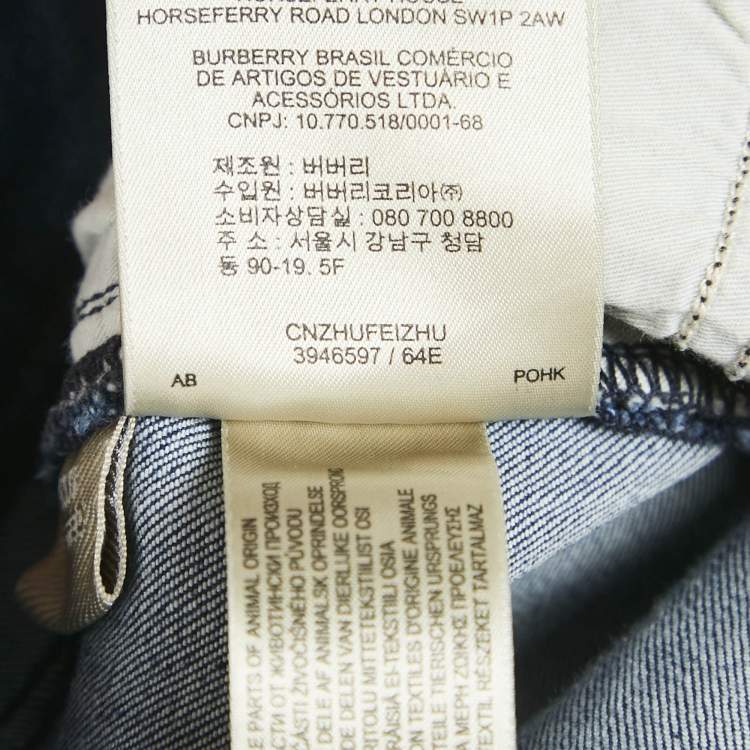 Pre Owned Burberry Brit Blue Denim Skinny Cropped Jeans S Waist 27"