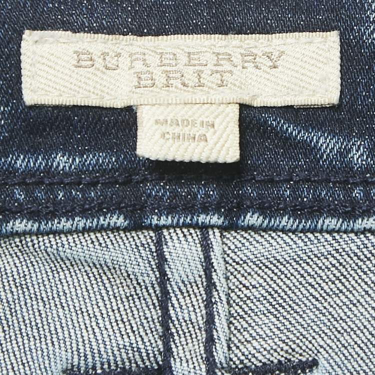 Pre Owned Burberry Brit Blue Denim Bexton Skinny Jeans M Waist 27"
