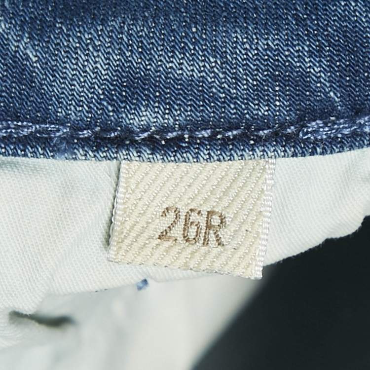 Pre Owned Burberry Brit Blue Faded Denim Skinny Jeans S Waist 26"