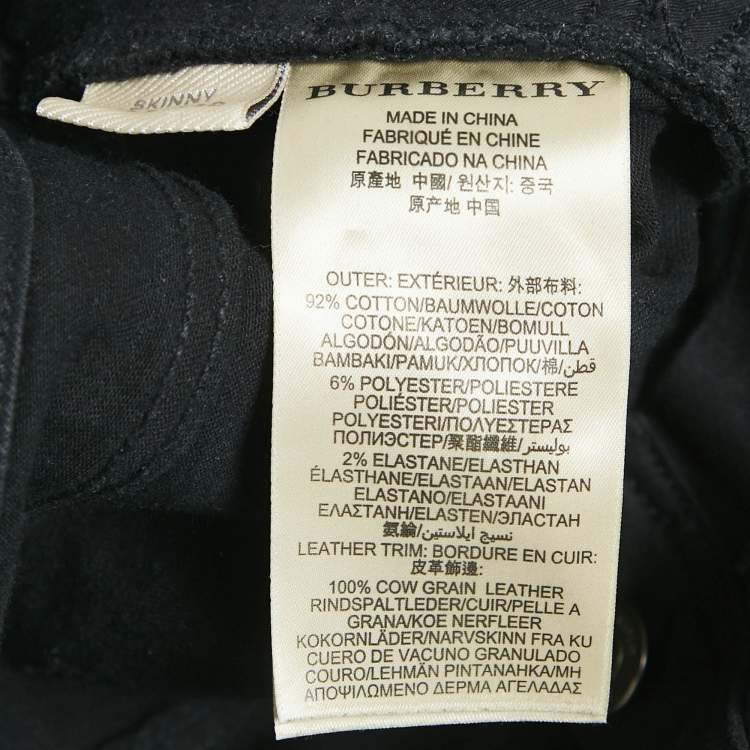 Pre Owned Burberry Brit Black Denim Skinny Cropped Jeans S Waist 27"