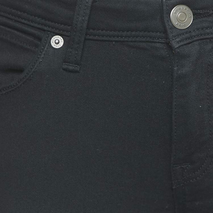 Pre Owned Burberry Brit Black Denim Skinny Cropped Jeans S Waist 27"