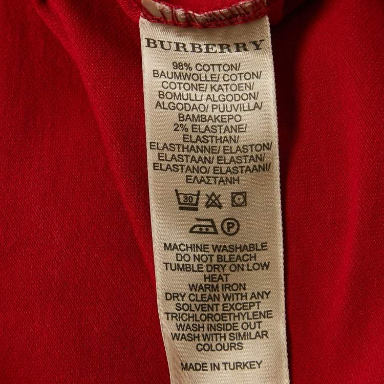 Pre Owned Burberry Brit Red Cotton Pique Sleeveless Polo T-Shirt S