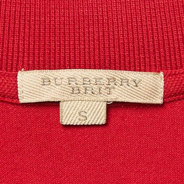Pre Owned Burberry Brit Red Cotton Pique Sleeveless Polo T-Shirt S