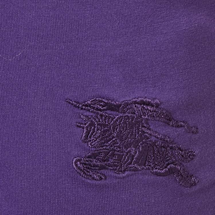 Pre Owned Burberry Brit Purple Jersey Scoop Neck T-Shirt S