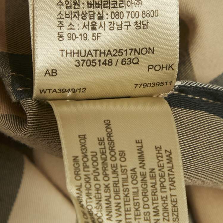 Pre Owned Burberry Beige Tartan Check Cotton Button Front Shirt L
