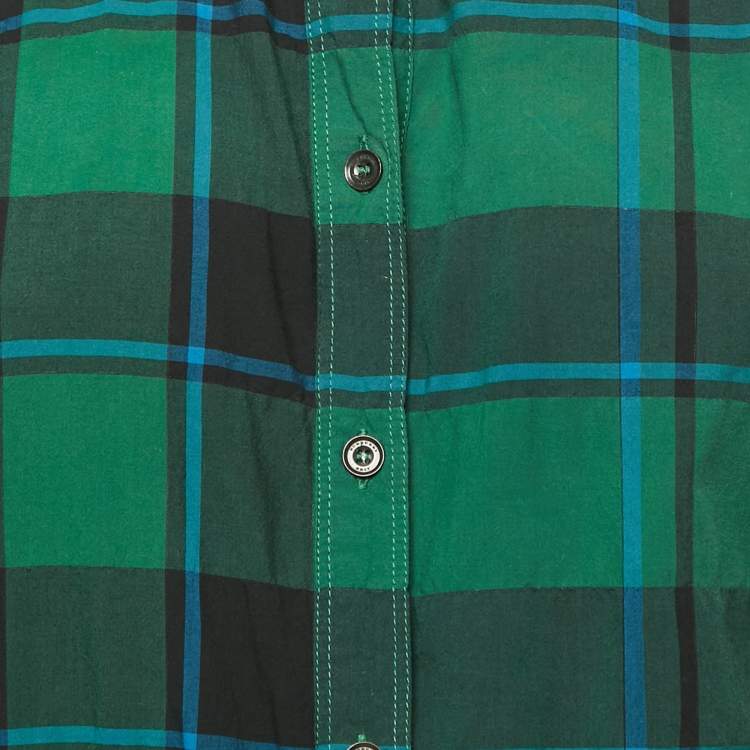 Pre Owned Burberry Brit Green Nova Check Cotton Shirt S