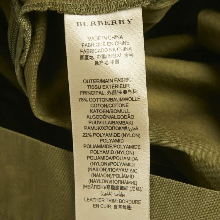 Pre Owned Burberry Brit Olive-Green Cotton Blend Mini Dress S