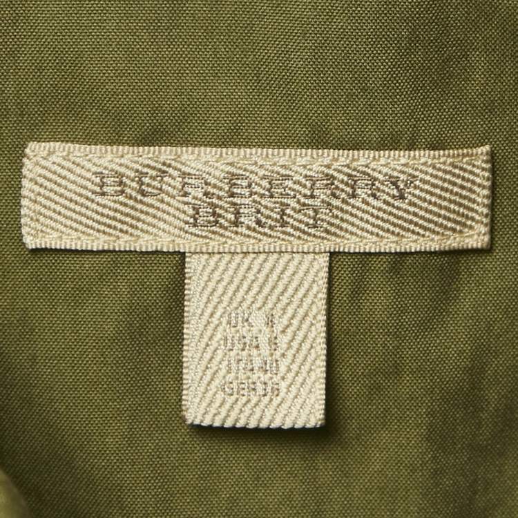 Pre Owned Burberry Brit Olive-Green Cotton Blend Mini Dress S