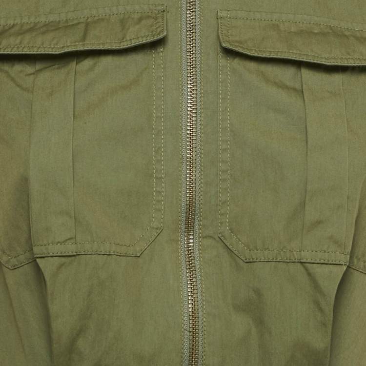 Pre Owned Burberry Brit Olive-Green Cotton Blend Mini Dress S